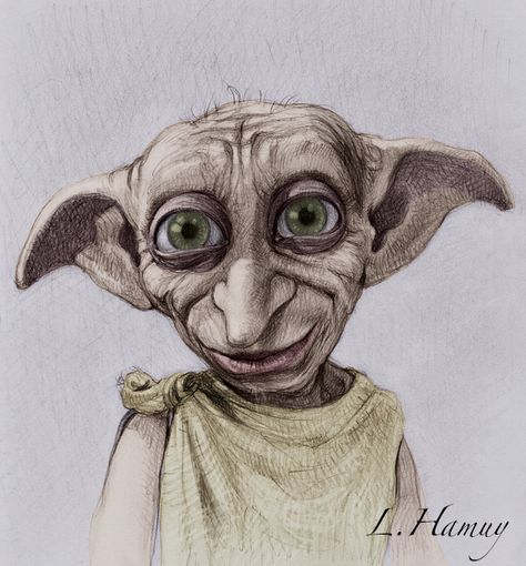 Dobby by Hamuy on DeviantArt Dobby Harry, House Elf, Art Harry Potter, Magical House, Dobby Harry Potter, Diamond Picture, Images Harry Potter, Harry Potter Drawings, Elf House