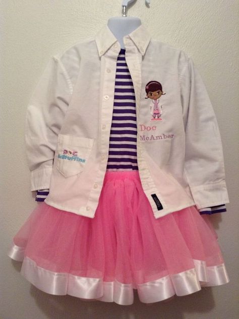 Doc Mcstuffins Birthday Party Ideas Cake, Doc Mcstuffins Outfit, Doc Mcstuffins Costume, Doctor Mcstuffins, Doc Mcs, Halloween Barbie, Doc Mcstuffin, Doc Mcstuffins Birthday Party, Doc Mcstuffins Party