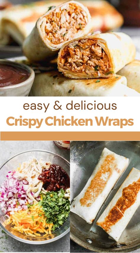 A crispy BBQ chicken wrap filled with fresh salad, perfect for a healthy and quick weekday lunch. Crispy Bbq Chicken, Easy Crispy Chicken, Bbq Ranch Dressing, Flavorful Grilled Chicken, Crispy Chicken Wraps, Bbq Chicken Wraps, Wraps Recipes Easy, Taco Wraps, Chicken Fresh