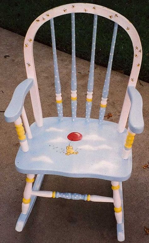 Painted Kids Chairs, Painting Kids Furniture, Painted Rocking Chairs, Kids Rocker, Hand Painted Chairs, Diy Kids Furniture, Kids Rocking Chair, Toddler Table And Chairs, Painted Chair