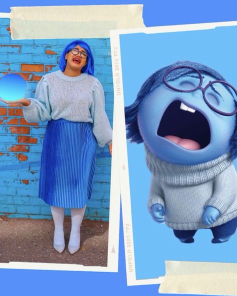 Cartoon Costumes Diy, Diy Pixar Costumes, Diy Inside Out Halloween Costumes, Fear Halloween Costume Inside Out, Disney Pixar Costumes For Adults, Inside Out Anxianity Costume, Pixar Halloween Costumes, Inspired Halloween Costumes, Pixar Costume