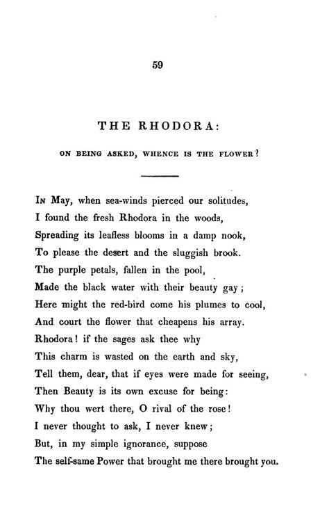 "Beauty is its own excuse for being" The Rhodora --R.W. Emerson, Poems (1847) Emerson Poems, Christian Virtues, American Poetry, Spiritual Connection, Body Mods, University Of California, Im Trying, Music Quotes, Words Of Wisdom