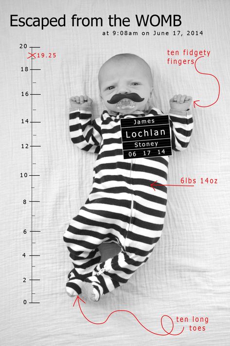 Fun birth announcement. I had this striped outfit and all my friends kept saying he look like he just broke out of jail so we came up with this idea. Thanks mom for the mustache pacifier. It just tops off the picture. Baby Photo Shoot Ideas, Striped Outfit, 2 Month Baby, It's A Boy Announcement, Baby Photo Shoot, Baby Milestones Pictures, Monthly Baby Pictures, Monthly Baby Photos, Baby Boy Announcement