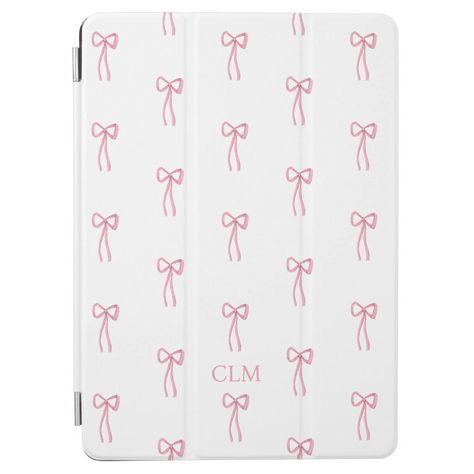 This preppy pattern features hand drawn pink bows and your own monogram. Bow Laptop Case, Things To Put On Wishlist, Ipad Case Preppy, Cute Ipad Covers, Wishlist Room Decor, Pink Christmas Wishlist, Things You Need, Birthday Wishlist Ideas I Want, Pink School Supplies