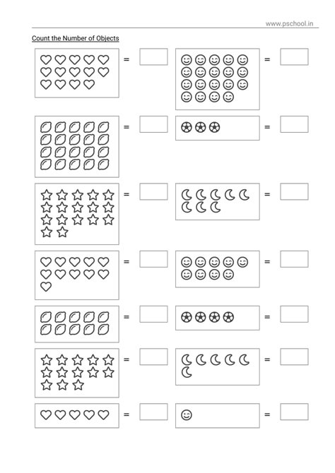 Counting Objects Worksheets 1-20, Counting Objects Worksheets, Maths Kindergarten, Math Worksheets For Grade 1, Worksheet For Nursery, Worksheet For Nursery Class, Kindergarten Worksheets Math, Easy Math Worksheets, Counting Worksheets For Kindergarten