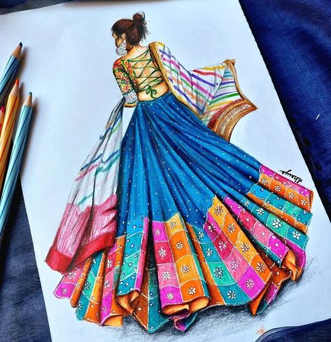 Lehenga Sketches, Drawing Ideas Sketching, Simple Sketching, Face Drawing Easy, Art Painting Tutorial, Drawing Bts, Wellness Motivation, Satisfying Art, Quotes Nature