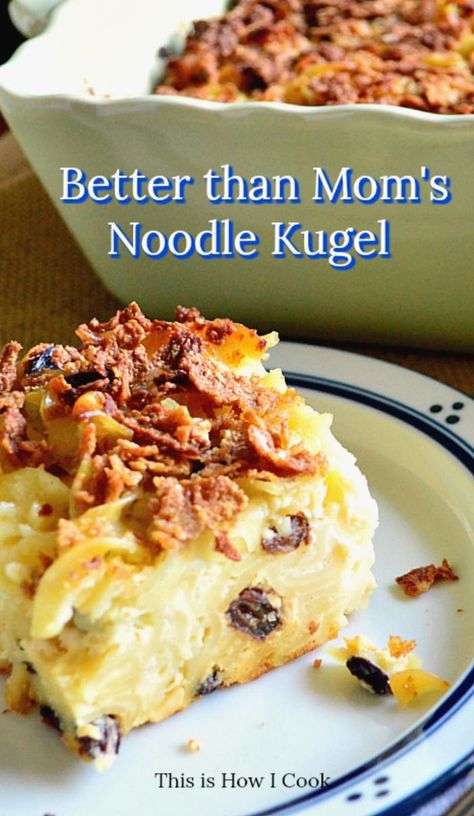 Sweet Noodle Kugel Recipe, Kugel Recipes, Sweet Noodle Kugel, Mama Noodles, Noodle Kugel Recipe, Hanukkah Ideas, Donut Decor, Jewish Foods, Jewish Holiday Recipes