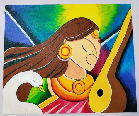 Maa Drawing, Goddess Drawing, Chandra Shekhar, God Drawing, Poster Rangoli, Goddess Saraswati, Oil Pastel Drawings Easy, Pencil Drawing Images, Easy Mandala