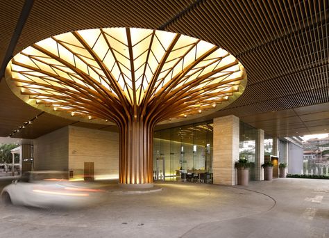 Steven Leach Group - CIMB Investment Bank Tree Interior, Investment Bank, Column Design, Investment Banking, Tree Design, Green Building, Concept Architecture, Commercial Design, Sustainable Design