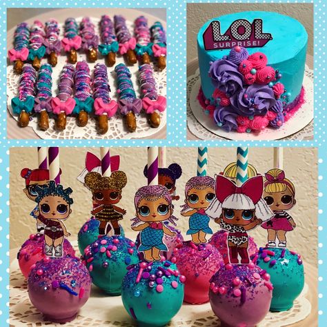 Lol Cake Pops Ideas, Lol Dolls Treats Ideas, Lol Surprise Treat Table, Lol Surprise Cake Pops, Lol Doll Cake Pops, Lol Birthday Cupcakes, Lol Cake Pops, Lol Surprise Dolls Cookies, Lol Surprise Cupcakes