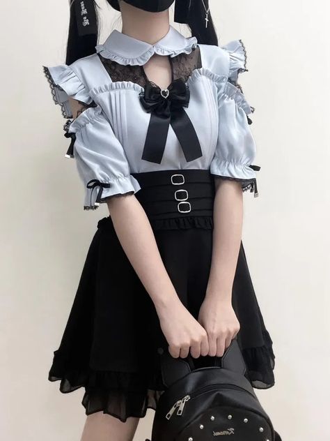 Blouse With Bow, Kei Fashion, Jirai Kei, Clothing Design Sketches, Old Fashion Dresses, Really Cute Outfits, Kawaii Clothes, Character Outfits, Kawaii Fashion