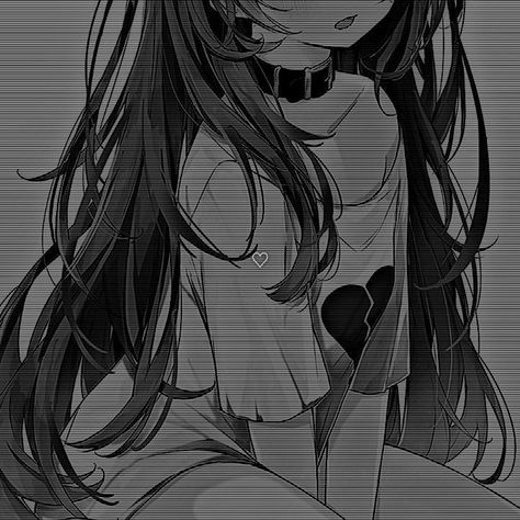 Cybergoth Anime, Emo Pfp, Really Cool Drawings, Gothic Anime, Anime Monochrome, Anime Cat, Digital Art Anime, Anime Girlxgirl, Cartoon Profile Pics