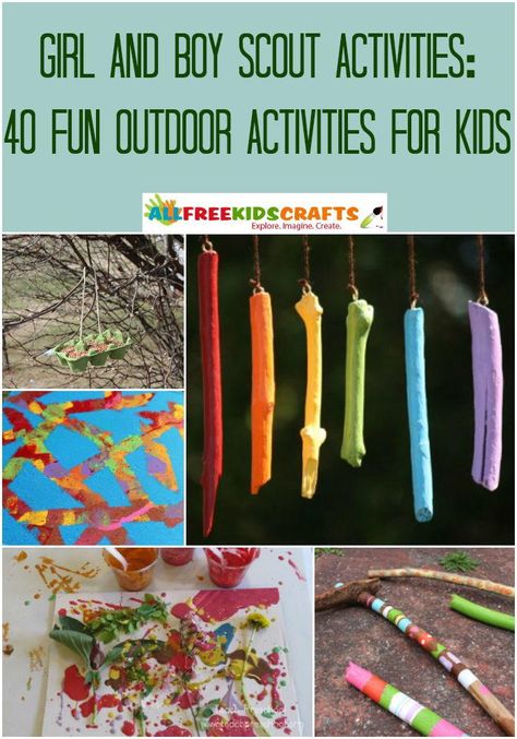 Girl and Boy Scout Activities: 40 Fun Outdoor Activities for Kids | AllFreeKidsCrafts.com Diy Activities For Kids, Boy Scout Activities, Kids Outdoor Activities, Fun Outdoor Activities, Summer Fun For Kids, Scout Activities, Outdoor Activities For Kids, Diy Summer, Kids Outdoor