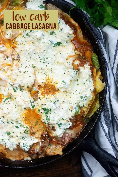 Low Carb Skillet, Keto Lasagne, Low Carb Cabbage, Healthy Lasagna Recipes, Easy Low Carb Meals, Cabbage Lasagna, Keto Cabbage, Healthy Lasagna, Low Carb Lasagna