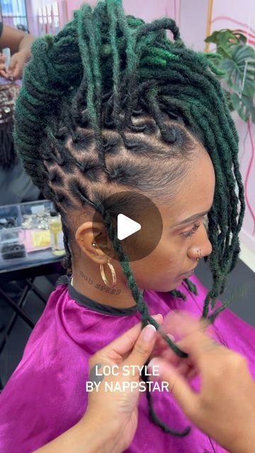 Pineapple Ponytail Loc Style, Natural Dreadlocks Styles, Fishtail Loc Styles, Locs With Curly Hair, Rope Twist Locs, Loc Updos For Women, Updo Loc Styles, Nappstar Nyc, Twist Loc Styles