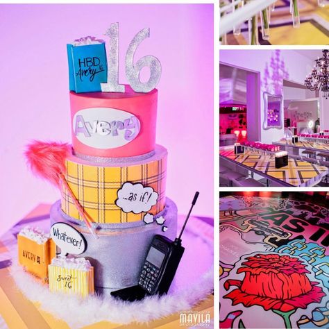 Clueless Cake, Clueless Birthday Party Theme, Clueless Themed Birthday Party, Clueless Party Theme, Clueless Theme, Clueless Party, Cake Happy Birthday, Girls Brunch, Cake Day