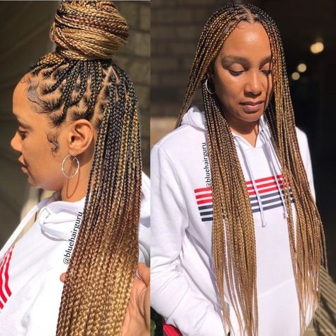 50 Box Braids Protective Styles on Natural Hair with Full Guide - Coils and Glory Blonde Knotless, Braids Color, Colored Box Braids, Blonde Box Braids, Short Box Braids, Colored Braids, Braids Styles, Blonde Braids, Box Braids Hairstyles For Black Women