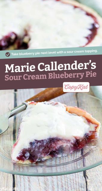 Marie Callenders Sour Cream Blueberry Pie is one of the top desserts to make for a holiday or special occasion. Get the easy copycat recipe to make the best blueberry pie with sour cream custard topping. The homemade filling is made with blueberries, sugar, lemon juice, and a surprise ingredient. Topped with a rich sour cream custard, this pie will disappear quickly. #blueberrydessert #blueberryrecipe #pierecipes #holidaydessert #dessertideas #copycat #copycatrecipes Marie Calendars Double Cream Blueberry Pie, Double Cream Blueberry Pie, Sour Cream Blueberry Pie, Blueberry Sour Cream Pie, Marie Callenders, Best Blueberry Pie, Blueberry Cream Cheese Pie, Blueberry Cream Pie, Sour Cream Raisin Pie