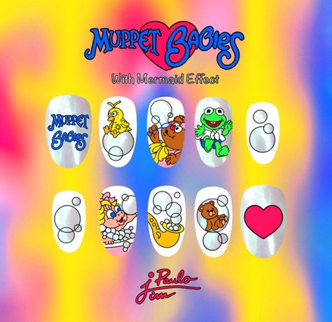 Muppet Babies With Mermaid Effect Nailart Nails Inspo Miss Piggy Nails, Muppet Nails, Mermaid Effect Nails, Piggy Nails, Mermaid Effect, Muppet Babies, Miss Piggy, Baby Mermaid, Nails Inspo