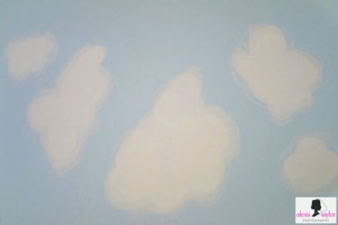 How To Paint Clouds On Your Ceiling Clouds On Ceiling, How To Paint Clouds, Cloud Ceiling, Sponge Painting, Rainbow Room, Cloud Painting, Painted Ceiling, Circle Pattern, How To Paint