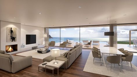 Casa Open Space, Open Space Living Room, Open Living Room Design, Home Hall Design, Sala Grande, Outdoor Designs, House Floor Design, Open Plan Living Room, Living Room Design Inspiration