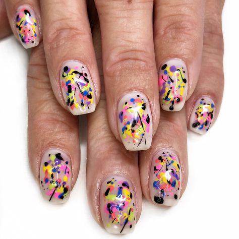 Splatter Nails, Finger Paint, Finger Painting, Gel Nail Designs, Nails Nails, Gel Nail, Nail Design, Summer Nails, Gel Nails