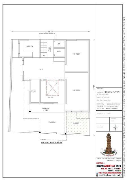 MR Gopal Ji Soni 38' x 47' sq ft At Chittorgarh | Indian Architect 3d Floor Plans, Architecture Elevation, Floor Plan Drawing, House Layout, Plan Drawing, 3d Floor, Ground Floor Plan, Home Plan, Villa Design