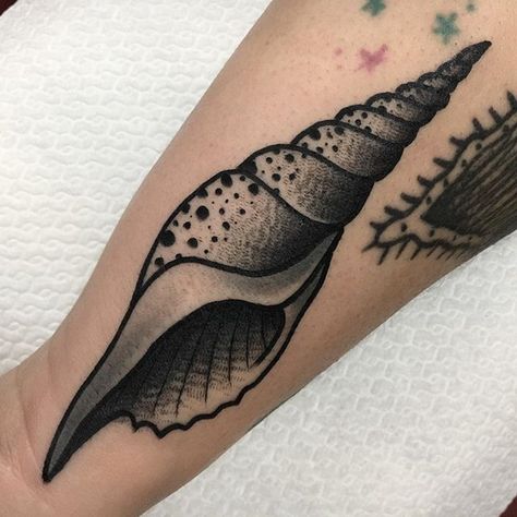 Seashell Tattoo, Shell Tattoo, Lotr Tattoo, Seashell Tattoos, P Tattoo, Occult Tattoo, Belly Tattoos, Fan Tattoo, Old School Tattoo Designs