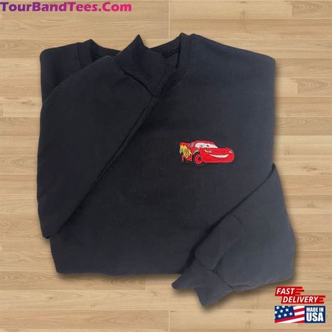 Disney's Cars Lightning Mcqueen Mater Or Sally Embroidered Crewneck Sweatshirt Hoodie Unisex Check more at https://tourbandtees.com/product/disney-s-cars-lightning-mcqueen-mater-or-sally-embroidered-crewneck-sweatshirt-hoodie-unisex/ Cars Lightning Mcqueen, Matching Sweatshirts, Embroidered Crewneck, Lightning Mcqueen, S Car, Disney Cars, Embroidered Shirt, Cute Casual Outfits, Sweatshirt Hoodie