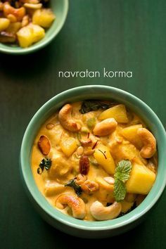 navratan korma recipe - a rich aromatic, flavorful and mildly sweet vegetable curry made with nine ingredient's #korma #mughlai Navratan Korma, Vegetable Korma Recipe, Veg Recipes Of India, Korma Recipe, Veg Curry, Iftar Recipes, Cashew Cream, Curry Dishes, Delicious Vegetables