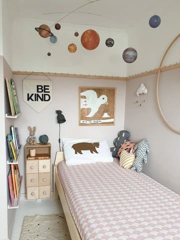 Planet Mobile, Solar System Mobile, Toddler Bedrooms, Rooms Reveal, Scandinavian Inspired, Toddler Room, Bed Room, Boy's Room, Boy Room