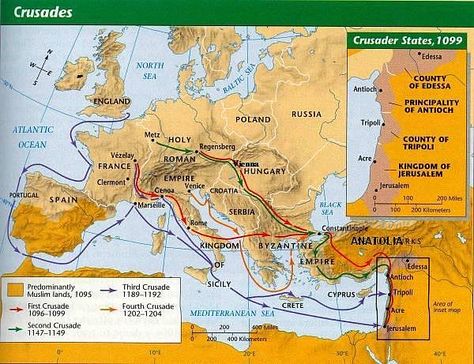 Crusades Map Crusader States, The Crusades, Crusader Knight, Medieval Ages, Map Pictures, Online Classroom, The Middle Ages, North Sea, British History