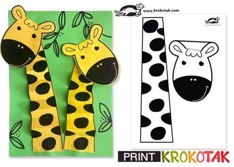 Giraffe -paper print craft Letter K Crafts, Giraffe Crafts, African Art Projects, Storytime Crafts, Hanging Craft Ideas, Safari Art, K Crafts, African Crafts, Earth Day Crafts