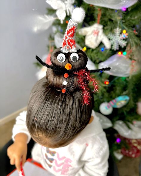 24 Crazy Christmas Hairstyles for 2024: Unleash Your Festive Spirit with These Stunning Looks Crazy Christmas Hairstyles, Snowman Hair, Christmas Tree Hair, Christmas Hairstyles, Christmas Hair, Crazy Hair Days, Whimsical Fashion, Hair Bun, Crazy Hair