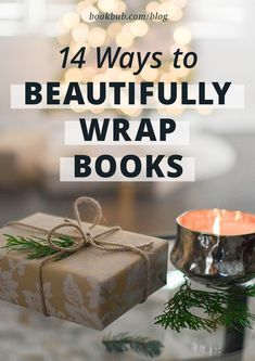 In need of gift wrapping inspiration? Here are 14 clever and beautiful ways to wrap our favorite presents — books! Books As Gifts How To Wrap, Gifting A Book Ideas, How To Gift Wrap A Cookbook, A Year Of Books Gift, How To Wrap Books With Paper, Christmas Book Wrapping, Fancy Way To Wrap A Book, Ways To Wrap Books As Gifts, Gift Wrap A Book Ideas