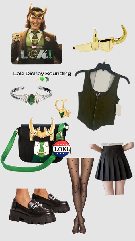 Loki Disney Bound Outfit 💚 Loki Outfit Ideas, Loki Disneybound, Loki Outfit, Loki, Outfit Ideas, Disney