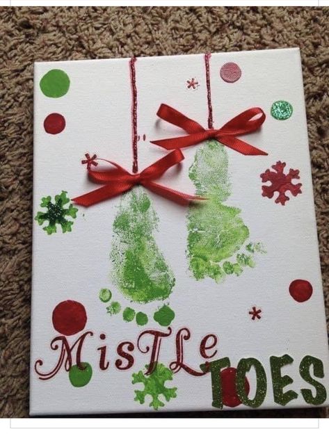 Hand And Footprint Art, Christmas Wine Glasses Diy, Baby Christmas Crafts, Popsicle Stick Christmas Crafts, Elf Crafts, Christmas Craft Show, Christmas Crafts For Toddlers, Homemade Christmas Decorations, Footprint Art