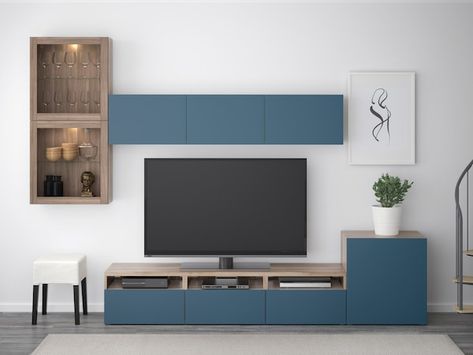 BESTÅ TV unit with drawers, black-brown, Lappviken black-brown, Width: 47 1/4" Height: 15 3/8". Order here! - IKEA Tv Kastenwanden, Besta Ikea, Home Engineering, Wall Unit Designs, Tv Unit Furniture Design, Tv Bank, Tv Unit Decor, Modern Tv Wall Units, Tv Unit Furniture