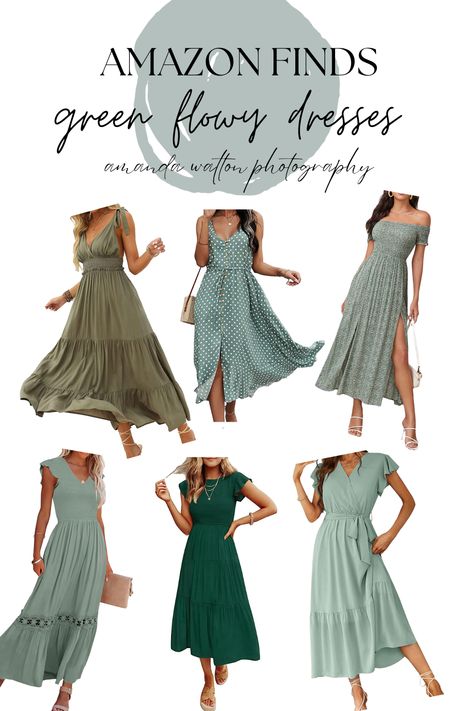 Green flowy dresses | Womens dresses | Outfit inspo | What to wear | dress Newborn Milestones, Green Flowy Dress, Outfit Inspo Spring, Boho Sundress, Color Outfits, Summer Style Guide, Flowy Midi Dress, Flowy Dresses, Amanda Dress