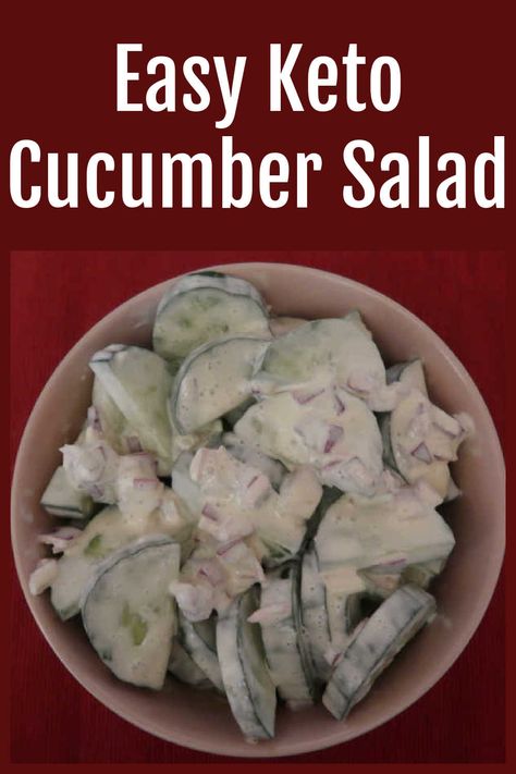 Keto Cucumber Salad Recipe – The Best Easy Creamy Low Carb Side Dish Salads Idea With Cucumbers and Sour Cream – with the video tutorial. Cucumbers And Sour Cream, Side Dish Salads, Cucumber Recipes Easy, Keto Cucumber Salad, Creamed Cucumber Salad, Keto Cucumber, Healthy Cucumber Salad, Cucumber Snacks, Low Carb Side Dish