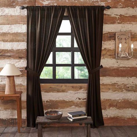 VHC Brands Burlap Curtain Panel Set Chocolate Burlap Window Treatments, Vhc Brands, Burlap Curtains, Simple Curtains, Drop Cloth Curtains, Farmhouse Curtains, Country Curtains, Boho Curtains, Green Curtains