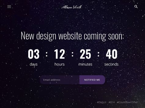 #DailyUI 014 Finished design Countdown Timer for @Daily_UI  #uidesign #100daychallenge #userinterface #webdesign #CountdownTimer Timer Website, Emailer Design, Birthday Countdown, 100 Day Challenge, Daily Ui, Countdown Timer, Ui Ux Design, User Interface, Banner Design