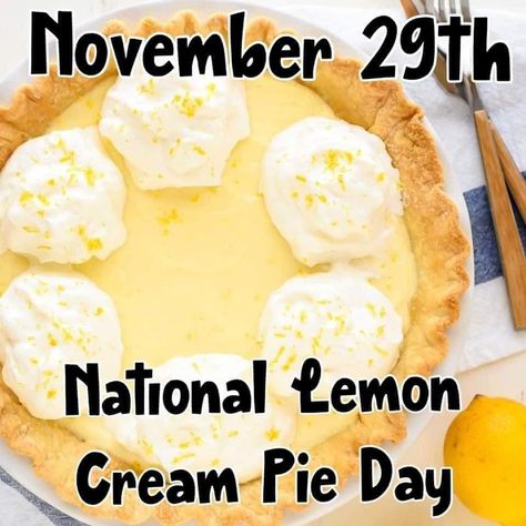 Lemon Cream Pie, Lemon Cream Pies, Pie Day, National Days, Lemon Cream, Lemon, Pie, Cheese, Cream