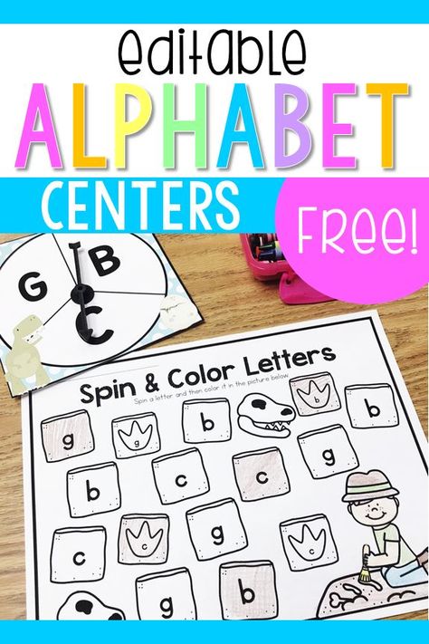 Letter Identification Games, Natalie Lynn, Kindergarten Center, Letter Recognition Games, Literacy Activities Kindergarten, Alphabet Centers, Dinosaur Alphabet, Kindergarten Letters, Alphabet Recognition