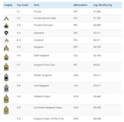 Army Ranks and Basic Pay For 2019 Army Basic Training, Army Ranks, Military Tactics, Army Training, Military Ranks, Army Reserve, Army Base, Master Sergeant, Military Kids