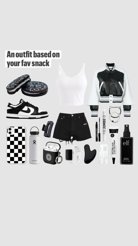 #comp #oreo #snacks #food #foodaesthetic #blackandwhite #blackandwhiteaesthetic #black #blackaesthetic #white #whiteaesthetic #outfitinspo #outfit #fitinspo #fit #aesthetic #vibes #summer #summeraesthetic Oreo Outfit, Oreo Snacks, Fit Aesthetic, Aesthetic Vibes, Black And White Aesthetic, White Aesthetic, Lookbook Outfits, Black Aesthetic, Summer Aesthetic