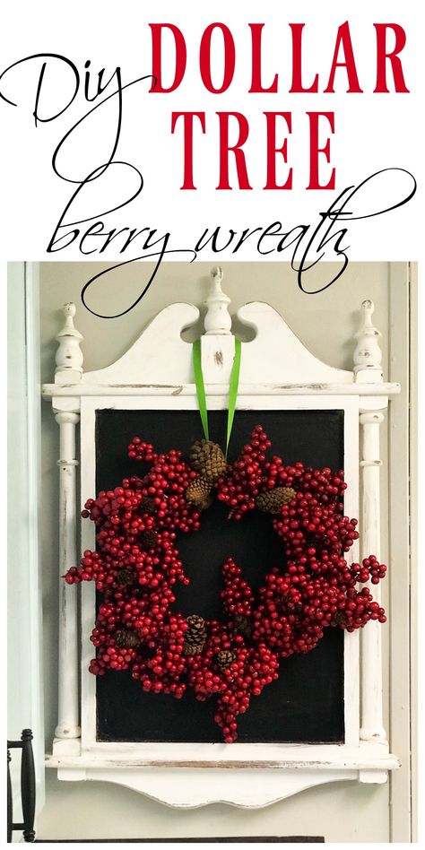 diy Dollar Tree embroidery hoop berry wreath - Re-Fabbed Cheap Christmas Decor, Diy Snowman Decorations, Christmas Decorations Cheap, Tree Embroidery, Christmas Wreaths Diy Easy, Berry Garland, Thrift Store Crafts, Dollar Tree Christmas, Diy Snowman