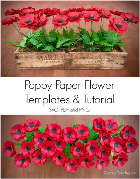 Easy Craft Ideas for Kids: Simple and Affordable Projects Rose En Origami, Poppy Craft For Kids, Remembrance Day Art, Paper Flower Templates, Poppy Craft, Paper Flower Centerpieces, Paper Flower Patterns, Origami Rose, Paper Flower Template