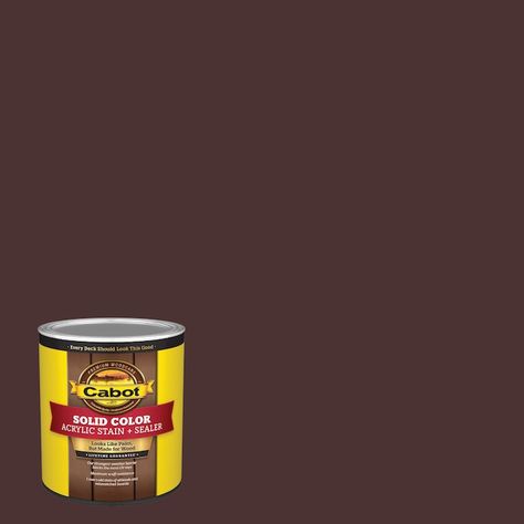 Cabot Mission Brown Solid Exterior Wood and Sealer (1-quart) in the Exterior Stains department at Lowes.com Cabot Stain, Solid Stain Colors, Solid Stain, Exterior Wood Stain, Outside Paint, Fence Stain, Exterior Stain, Staining Deck, Exterior Paint Colors