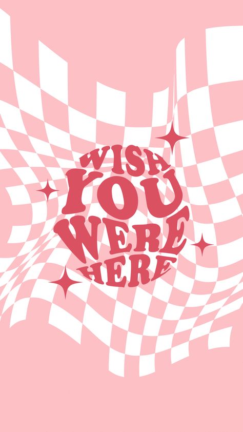 Distorted Typography Aesthetic, Wish You Were Here Wallpaper, Checkerboard Aesthetic, Distorted Typography, Trendy Iphone Wallpaper, Checkerboard Wallpaper, Typography Wallpaper, Bts Song Lyrics, Pink Posters